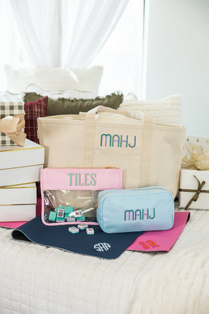 Mahjong Tiles Flat Clear Pouch