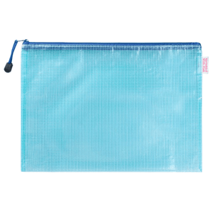 Custom Gameday Pool Bag—blue mesh zip pouch with navy zipper, ready for personalized name, number, or team.