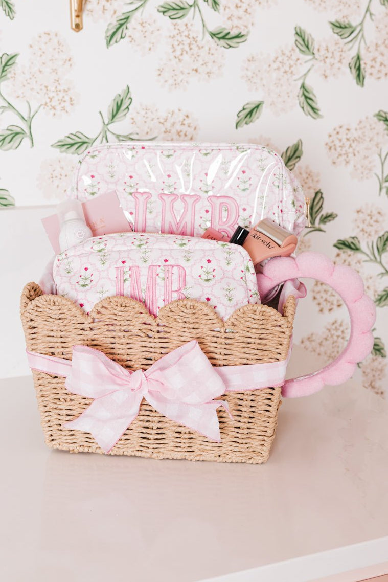 Embroidered Printed Nylon Pouch