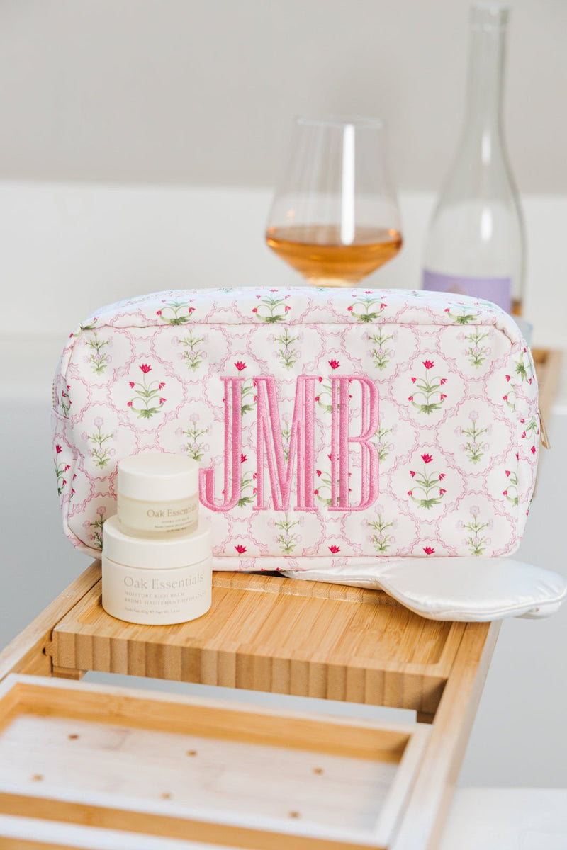 Embroidered Printed Nylon Pouch