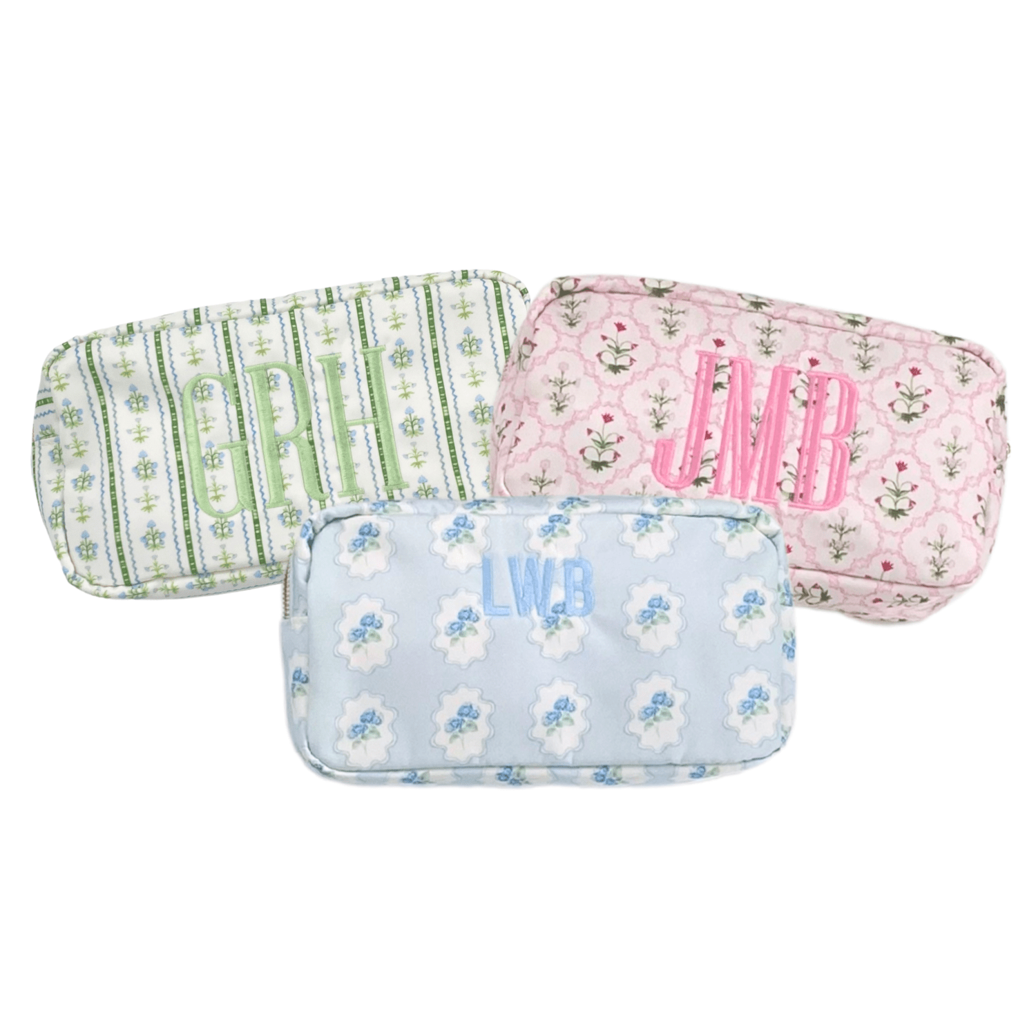 Embroidered Printed Nylon Pouch