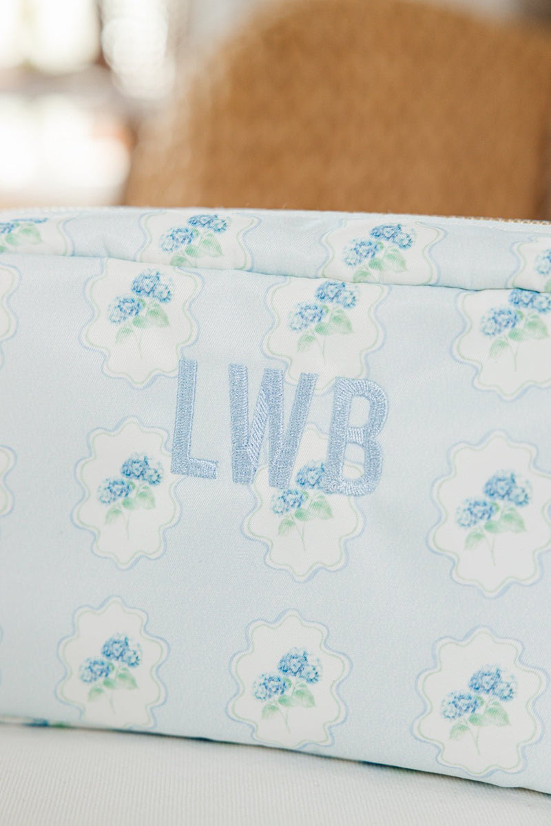 Embroidered Printed Nylon Pouch