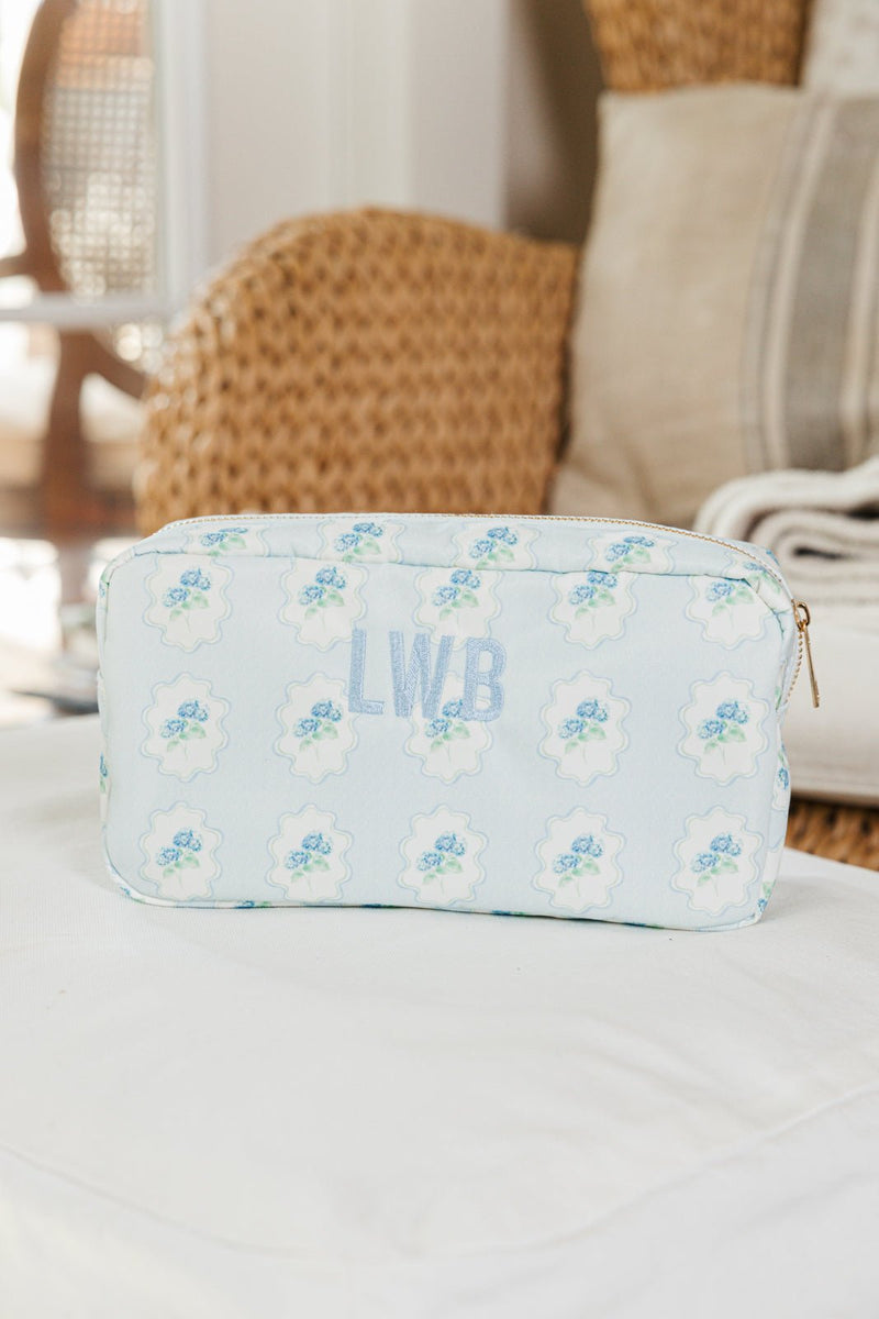 Embroidered Printed Nylon Pouch