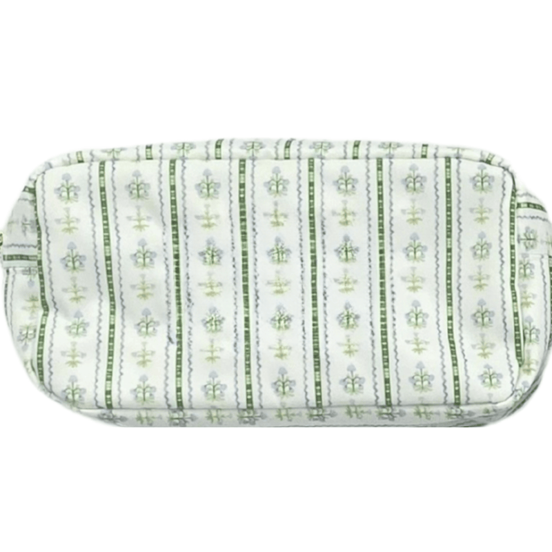 Embroidered Printed Nylon Pouch with Applique