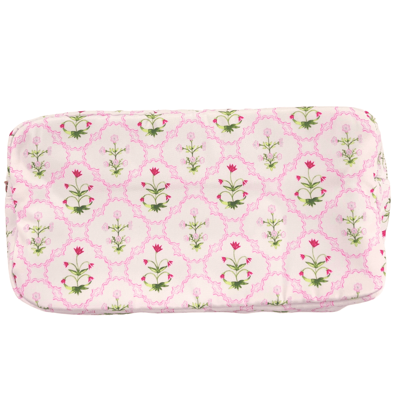 Embroidered Printed Nylon Pouch with Applique