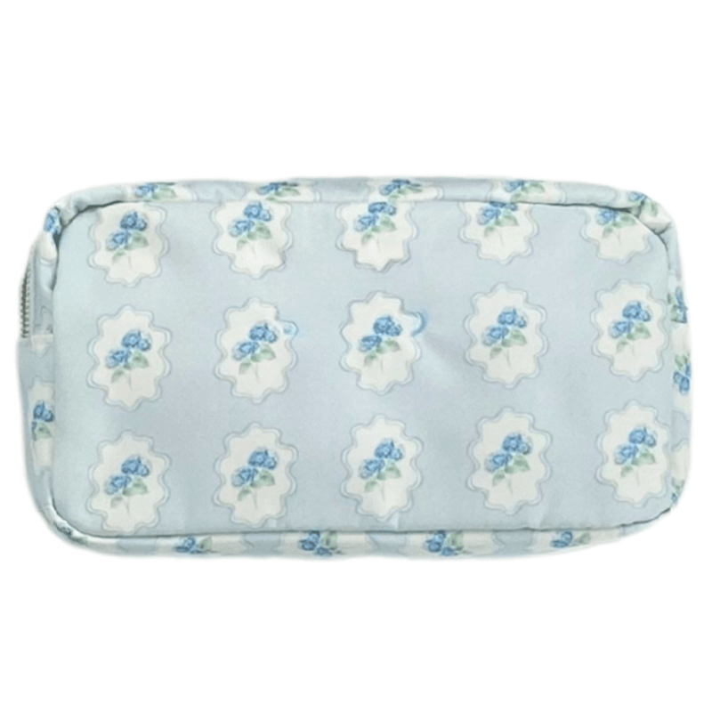 Embroidered Printed Nylon Pouch with Applique