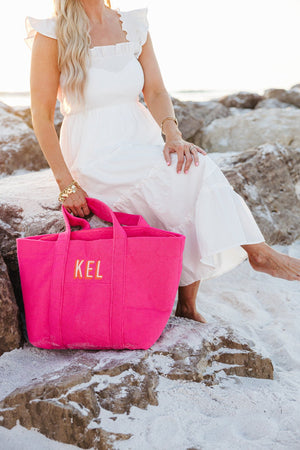 Terry bundle with tote and pouch personalized beach travel gift set.