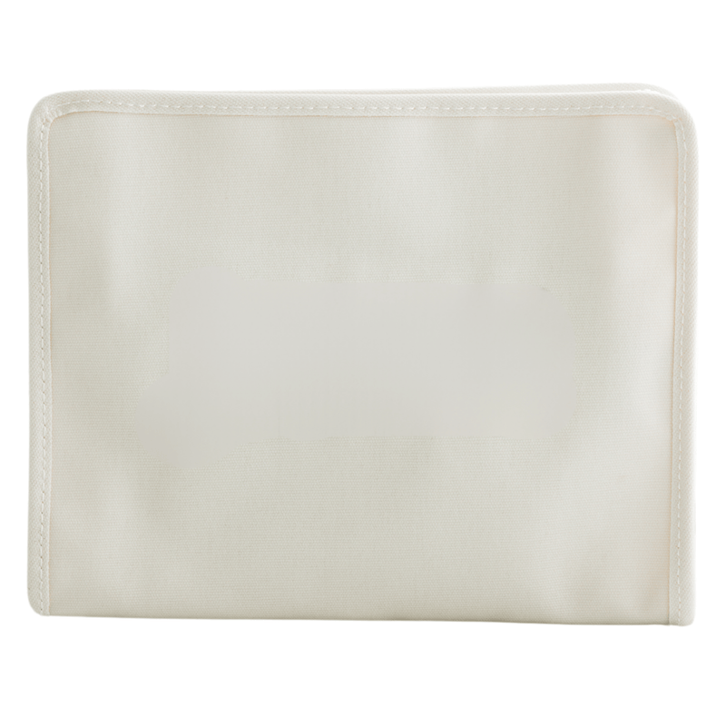 Cream TRVL Roadie pouch embroidered and customizable for elegant travel gifting.