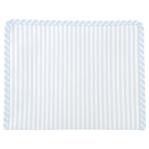 Light blue gingham embroidered TRVL Roadie, stylish and practical personalized travel gift.