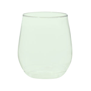 Green 14 oz monogrammed wine glass custom reusable glassware for gifting or poolside drinks.