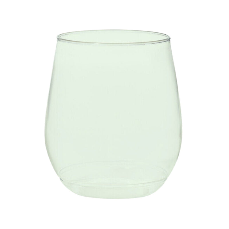 Green 14 oz monogrammed wine glass custom reusable glassware for gifting or poolside drinks.