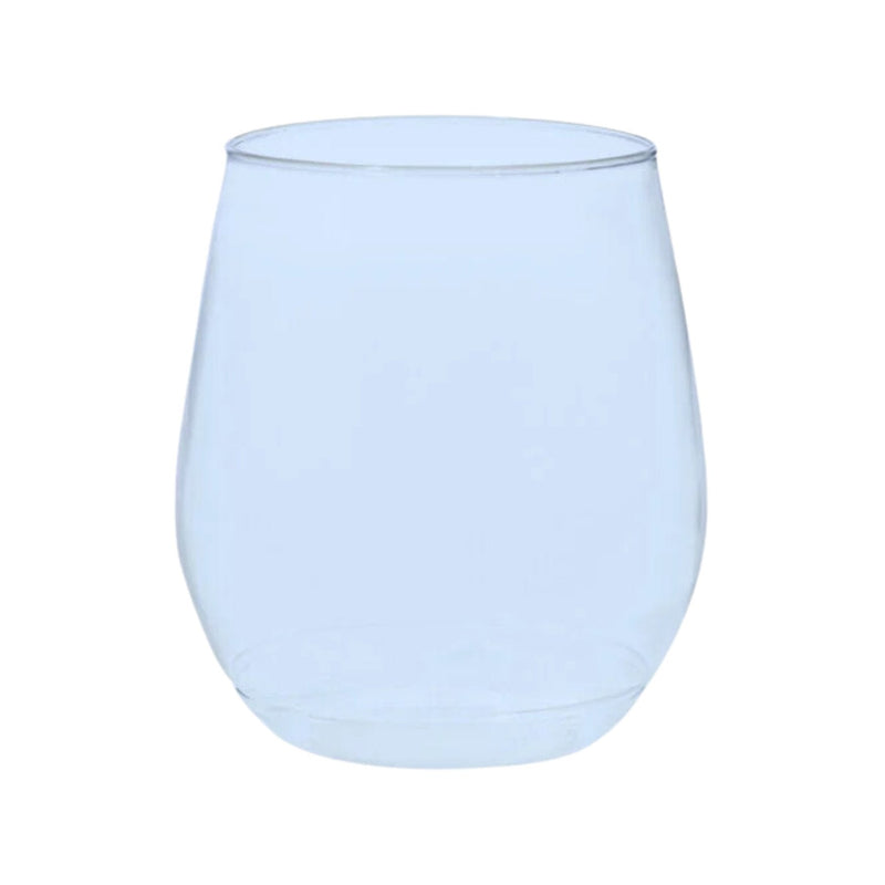 Blue 14 oz monogrammed wine glass personalized acrylic glass perfect for outdoor entertaining.