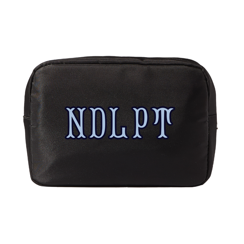 Needlepoint XL project pouch with zip closure, designed to store embroidery and craft supplies.