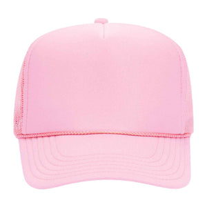 Light pink shadow monogram trucker hat with custom initials