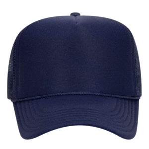 Navy shadow monogram trucker hat with custom embroidered initials