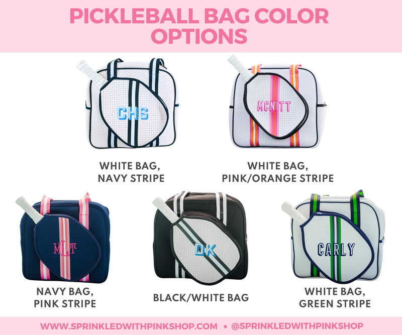 Striped Monogram Pickleball Bag