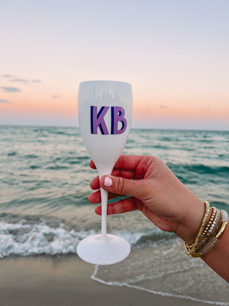 Acrylic Champagne Flute - Sprinkled With Pink #bachelorette #custom #gifts