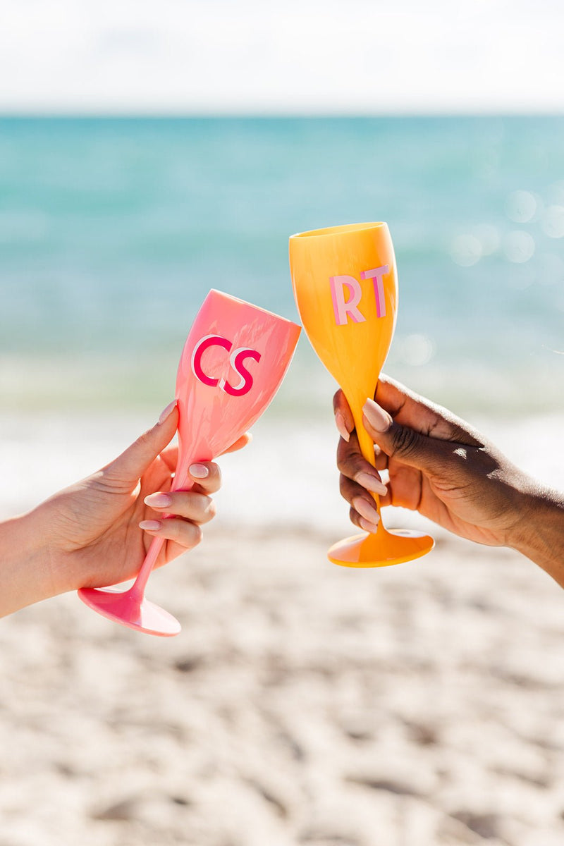 Acrylic Champagne Flute - Sprinkled With Pink #bachelorette #custom #gifts