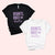 A black and a white t shirt are customized with a purple "Beignets, Booze and Besties" designs