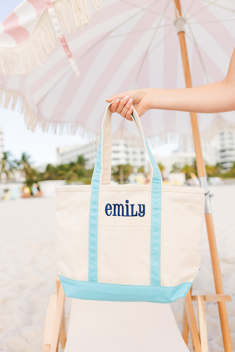 Boat Tote, Embroidered - Sprinkled With Pink #bachelorette #custom #gifts