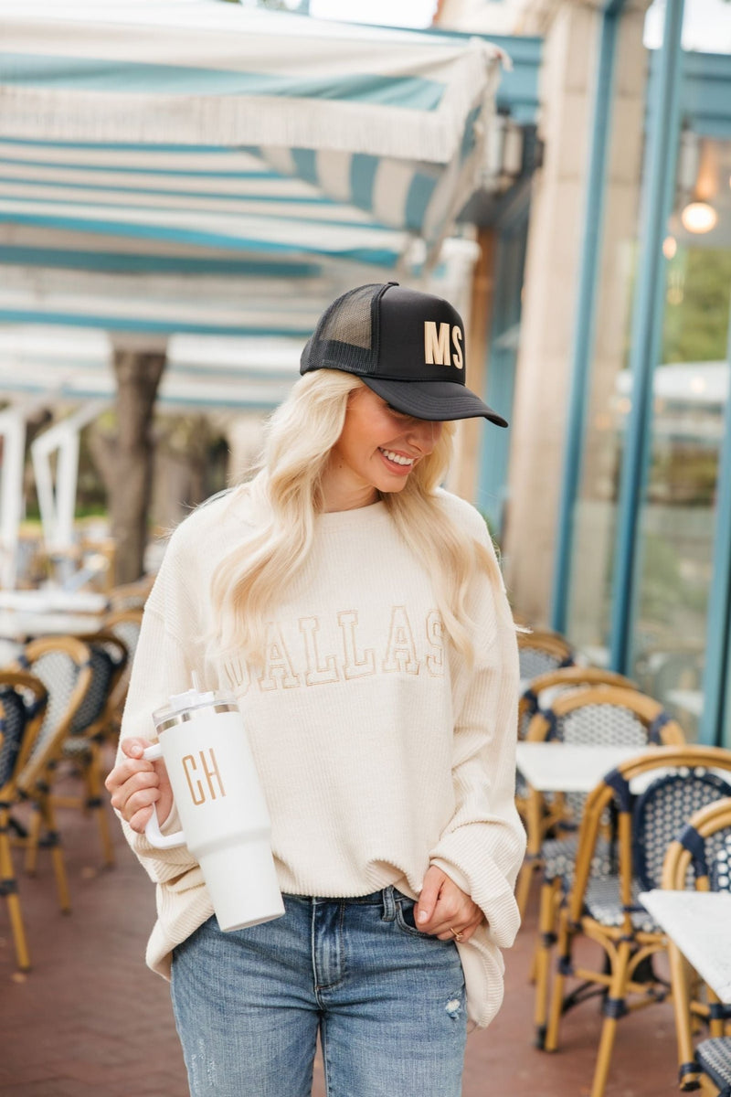 Collegiate Embroidered Corded Sweatshirt - Sprinkled With Pink #bachelorette #custom #gifts