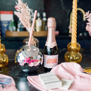 Custom Design Disco Tumbler - Sprinkled With Pink #bachelorette #custom #gifts