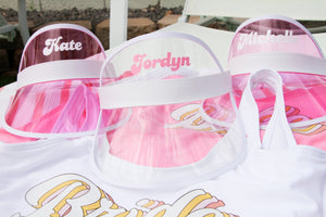 Custom Design Visor - Sprinkled With Pink #bachelorette #custom #gifts