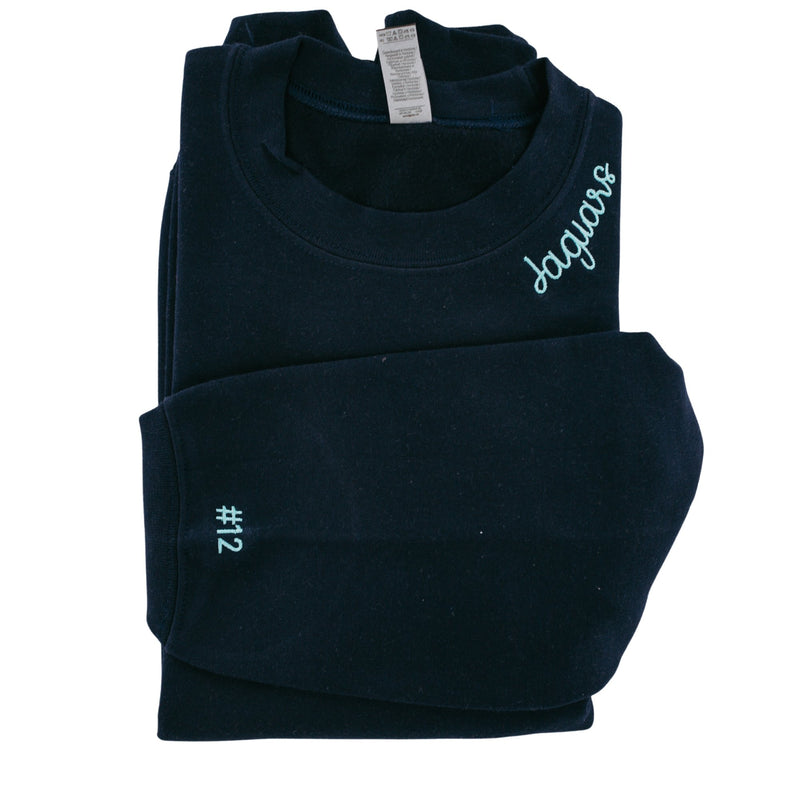 Custom Embroidered Collar/ Sleeve Sweatshirt - Sprinkled With Pink #bachelorette #custom #gifts