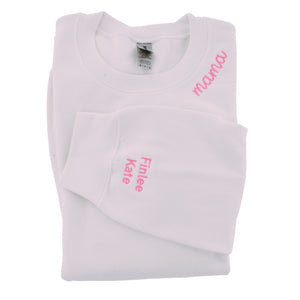 Custom Embroidered Collar/ Sleeve Sweatshirt - Sprinkled With Pink #bachelorette #custom #gifts