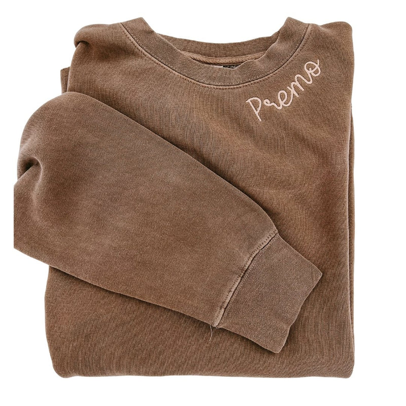 Custom Embroidered Collar/ Sleeve Sweatshirt - Sprinkled With Pink #bachelorette #custom #gifts