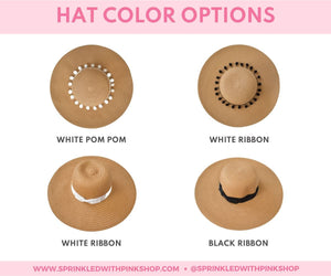 Custom Floppy Beach Hat - Sprinkled With Pink #bachelorette #custom #gifts