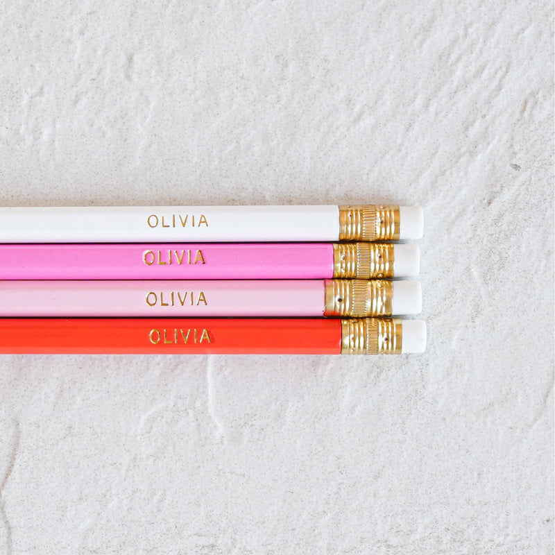 Custom Gold Foil Pencils - Sprinkled With Pink #bachelorette #custom #gifts