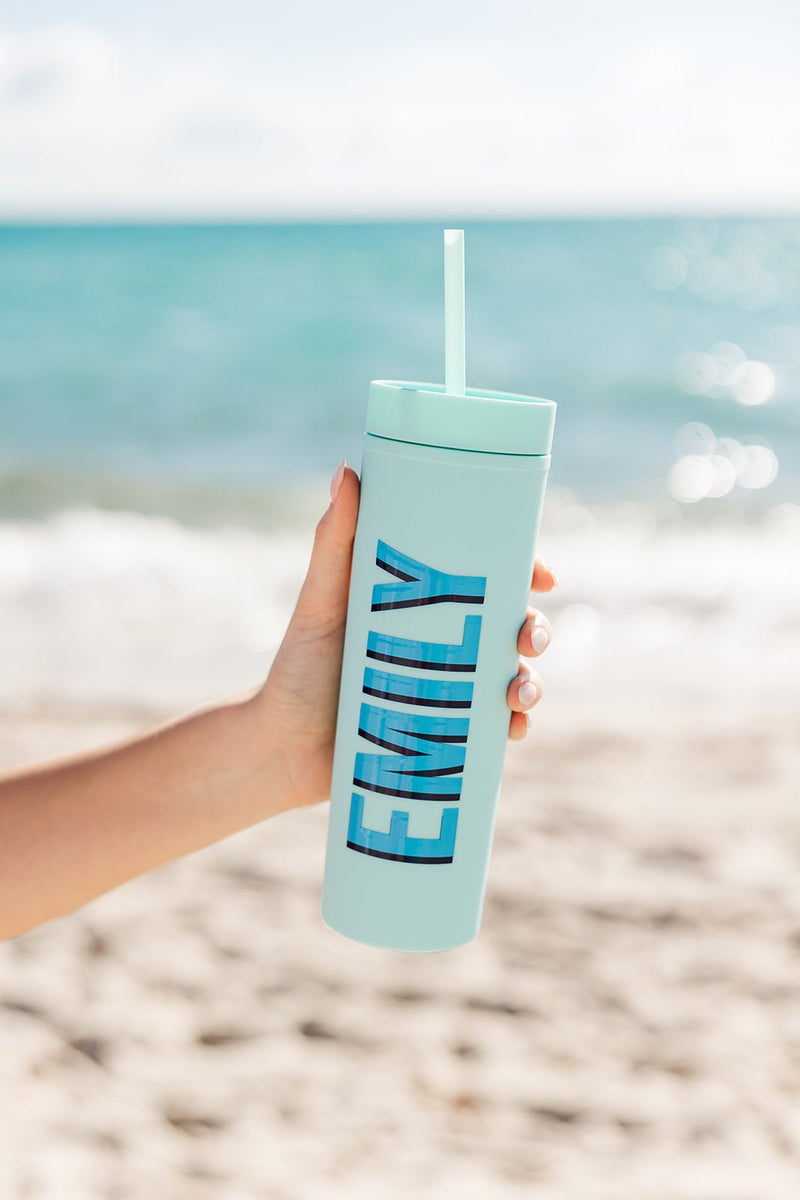 Custom Matte Skinny Tumbler - Sprinkled With Pink #bachelorette #custom #gifts