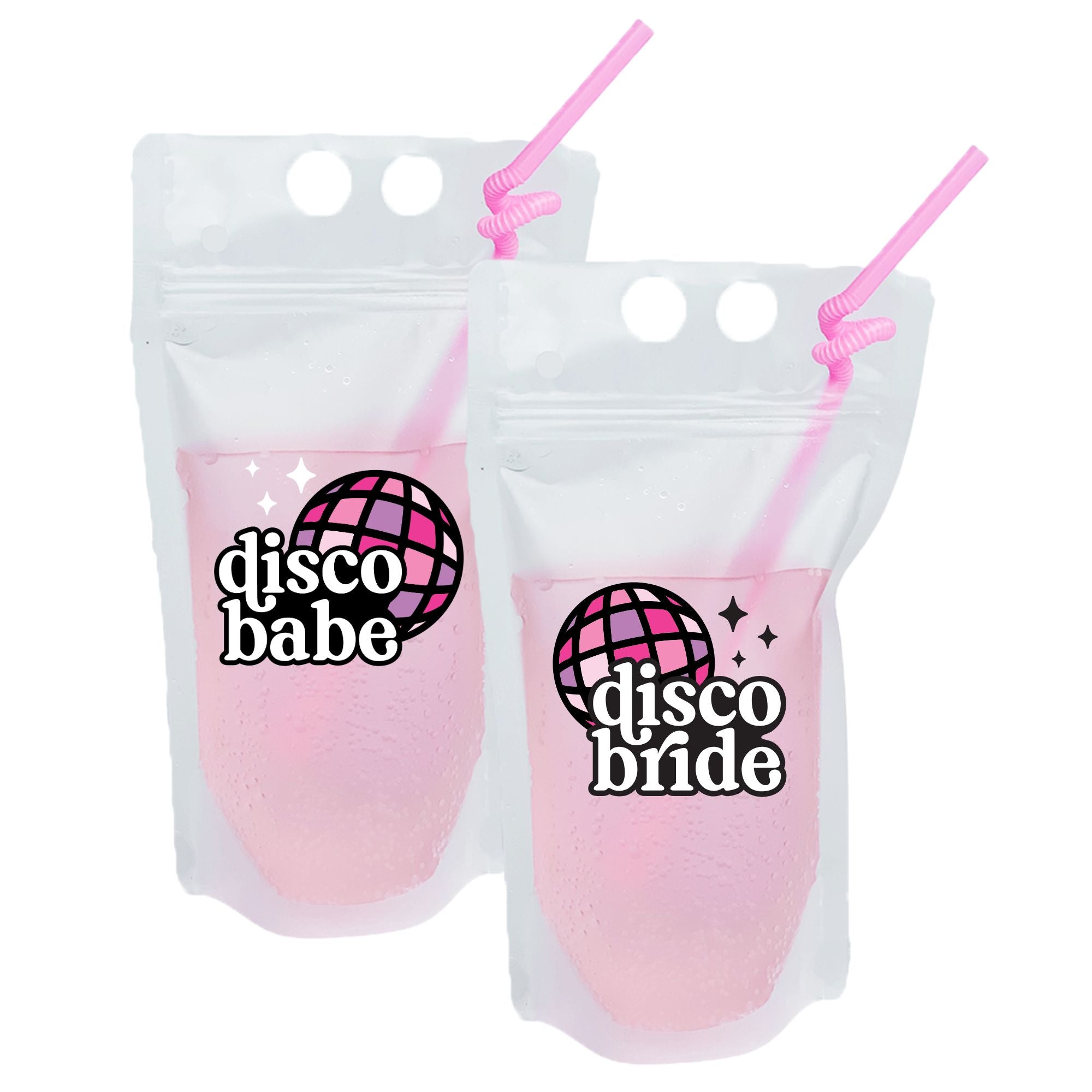 Disco Bride / Disco Babe Party Pouch with Disco Ball - Sprinkled With Pink #bachelorette #custom #gifts