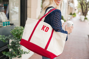 Embroidered Canvas Tote - Sprinkled With Pink #bachelorette #custom #gifts