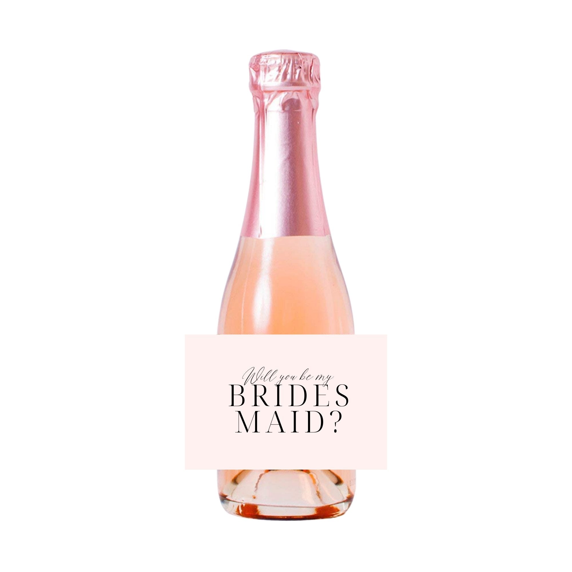 Champagne Label - Bridesmaid Proposal (Set of 6) - Sprinkled With Pink #bachelorette #custom #gifts