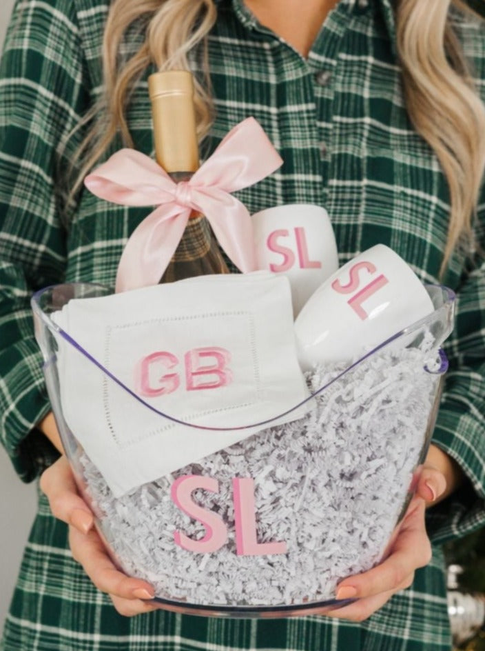 Embroidered Monogram Cocktail Napkins (Set of 4)