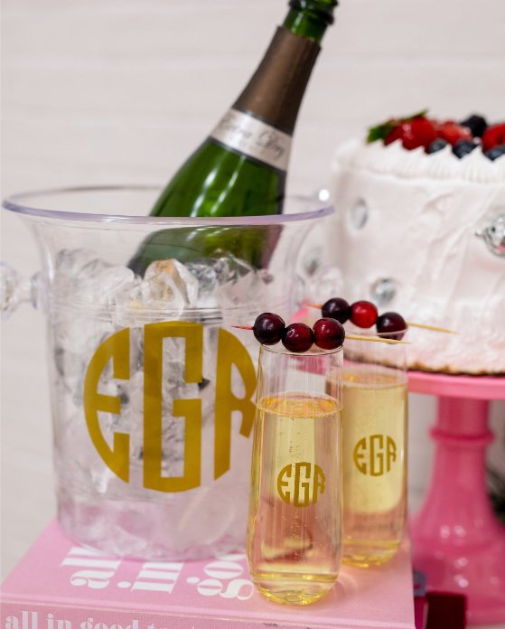 Monogrammed Ice Bucket - Sprinkled With Pink #bachelorette #custom #gifts