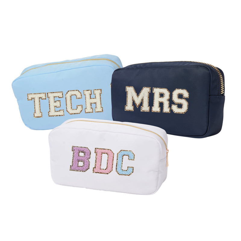 Nylon Pouch with Patches - Sprinkled With Pink #bachelorette #custom #gifts