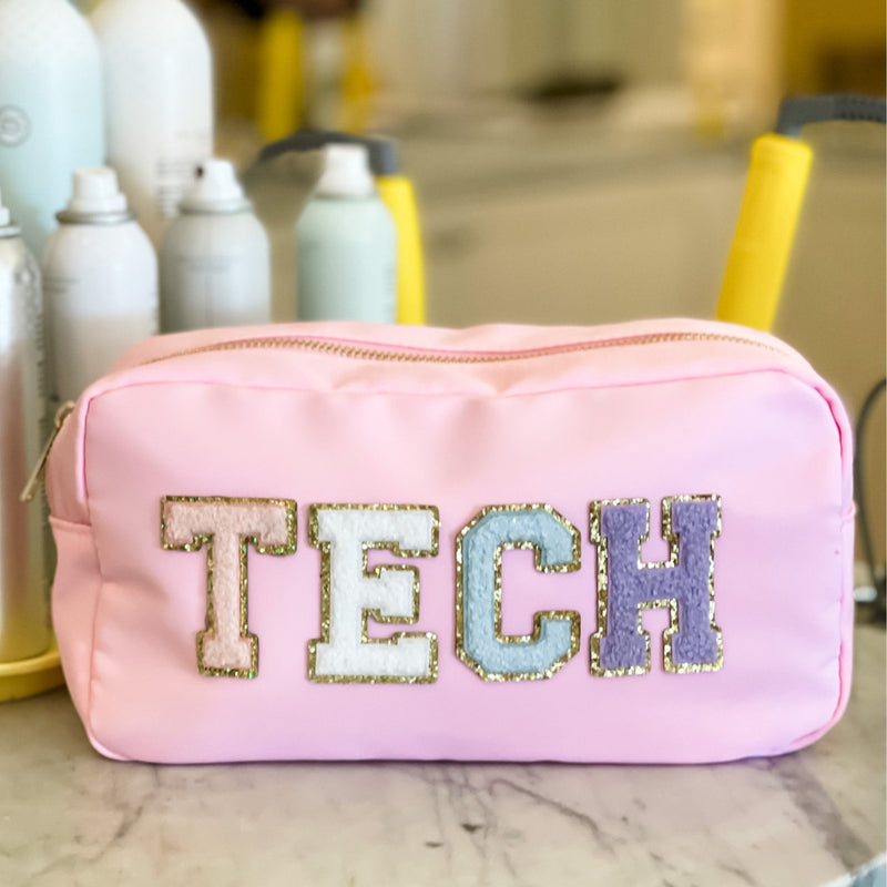 Nylon Pouch with Patches - Sprinkled With Pink #bachelorette #custom #gifts