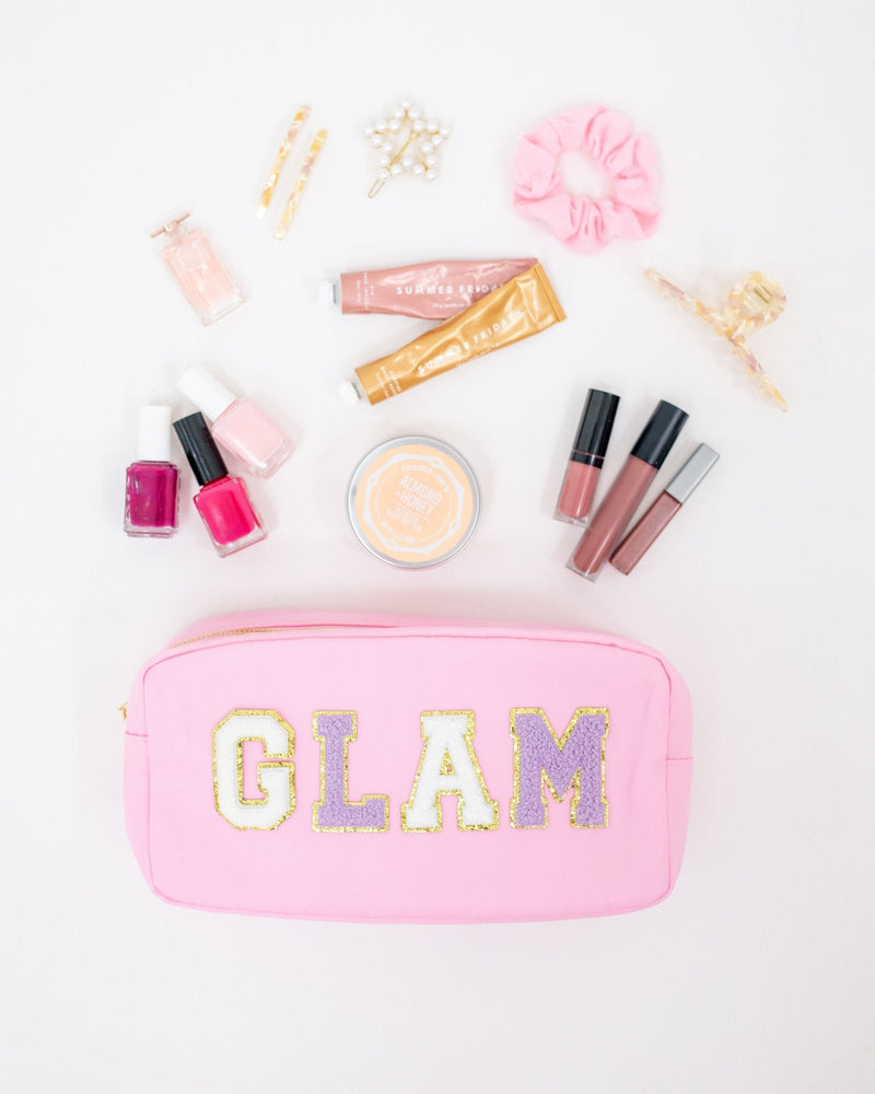 Nylon Pouch with Patches - Sprinkled With Pink #bachelorette #custom #gifts