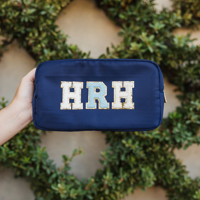 Nylon Pouch with Patches - Sprinkled With Pink #bachelorette #custom #gifts