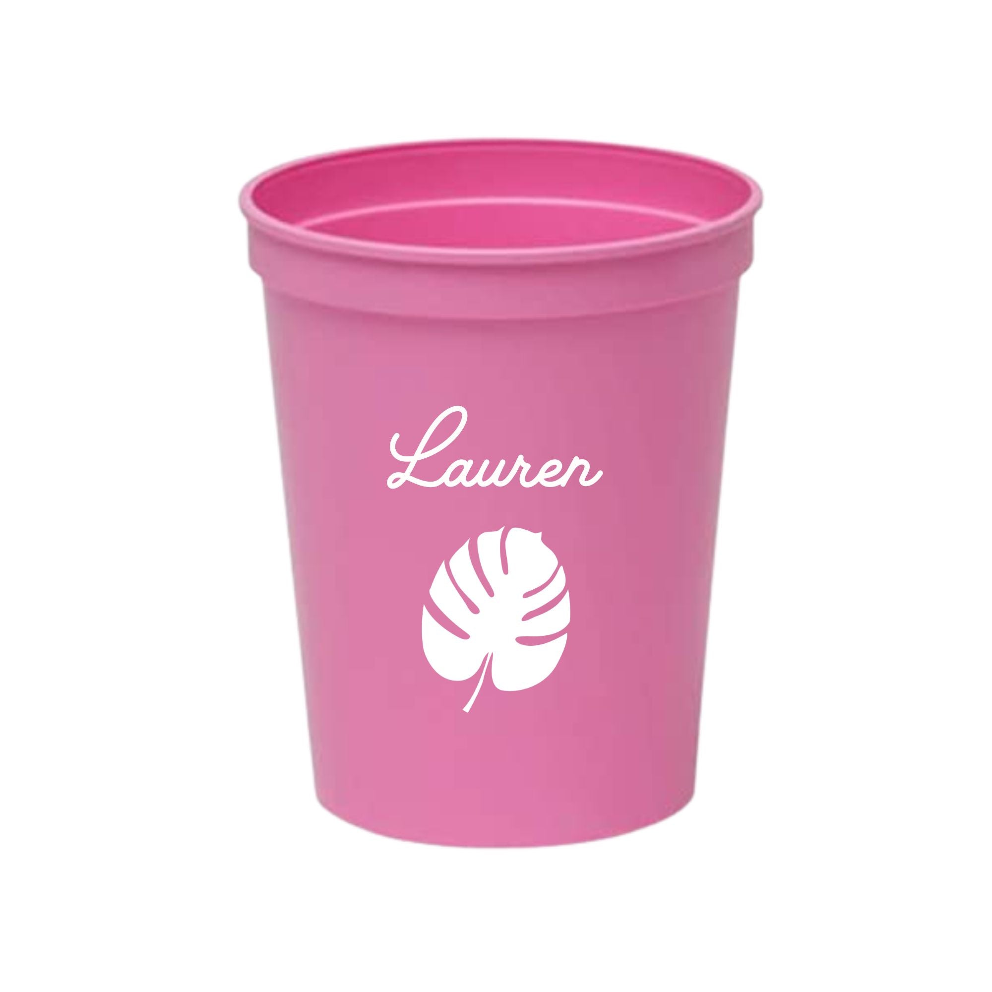 Palm Leaf Stadium Cup - Sprinkled With Pink #bachelorette #custom #gifts