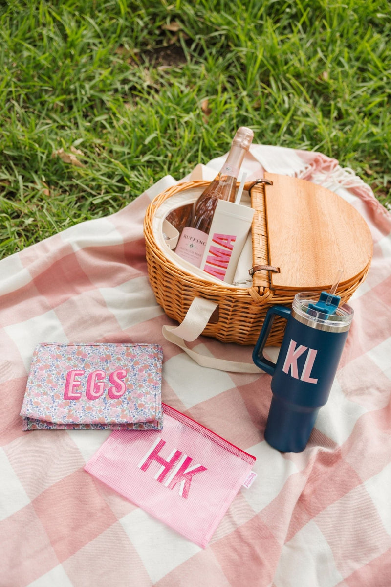 Shadow Monogram 40 oz Tumbler - Sprinkled With Pink #bachelorette #custom #gifts
