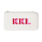 Shadow Monogram Large Travel Jewelry Case - White - Sprinkled With Pink #bachelorette #custom #gifts