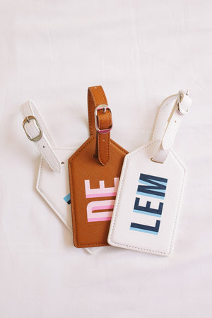 Shadow Monogram Luggage Tag - Sprinkled With Pink #bachelorette #custom #gifts