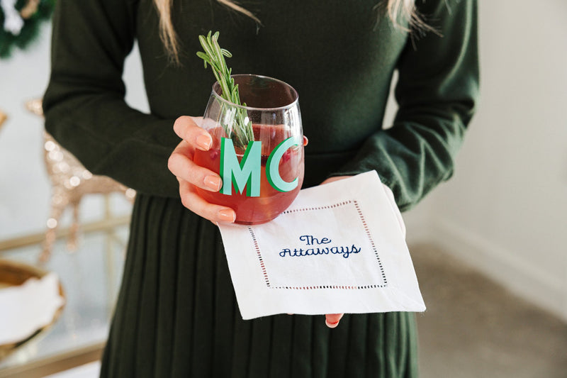 Shadow Monogram Stemless Wine Glass (Set of 4)