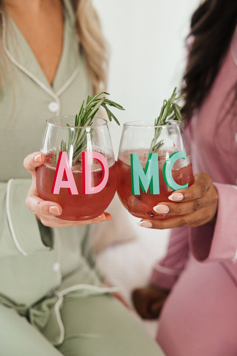 Shadow Monogram Stemless Wine Glass (Set of 4)