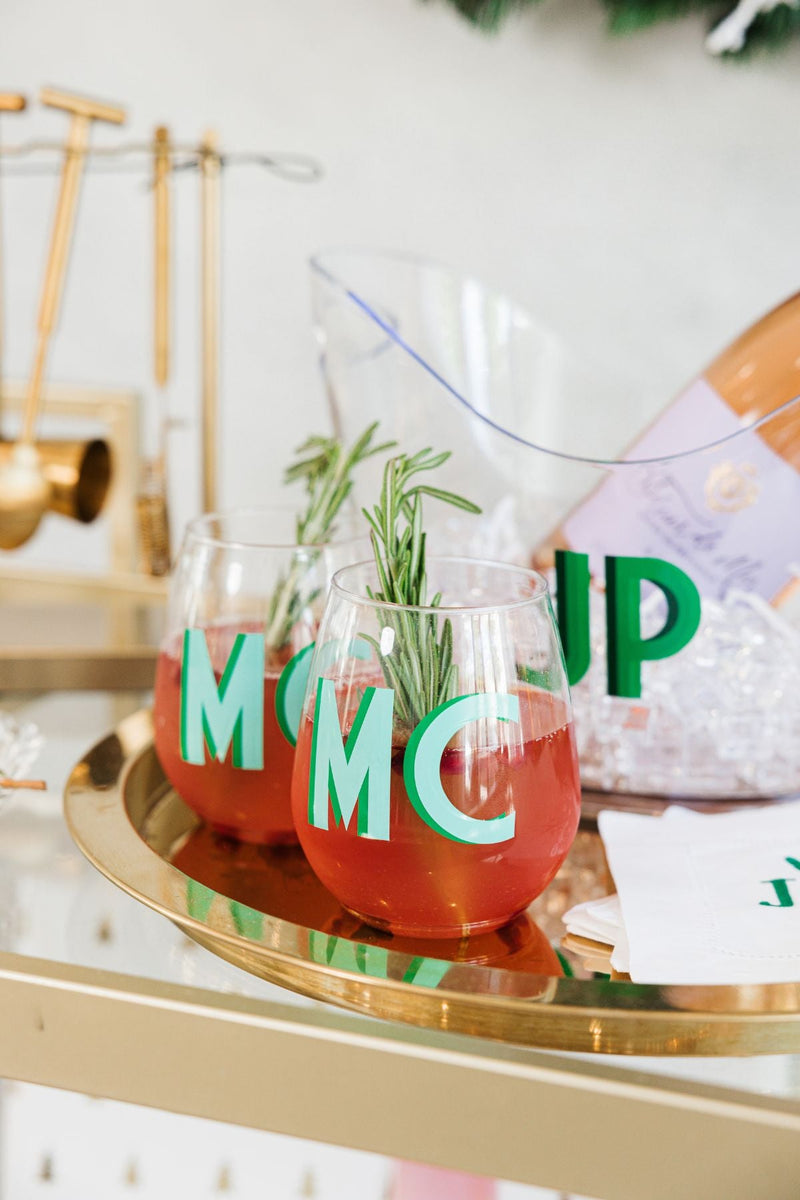 Shadow Monogram Stemless Wine Glass (Set of 4)