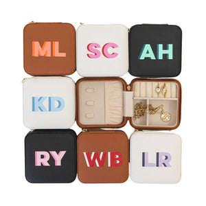 Shadow Monogram Travel Jewelry Case - Sprinkled With Pink #bachelorette #custom #gifts